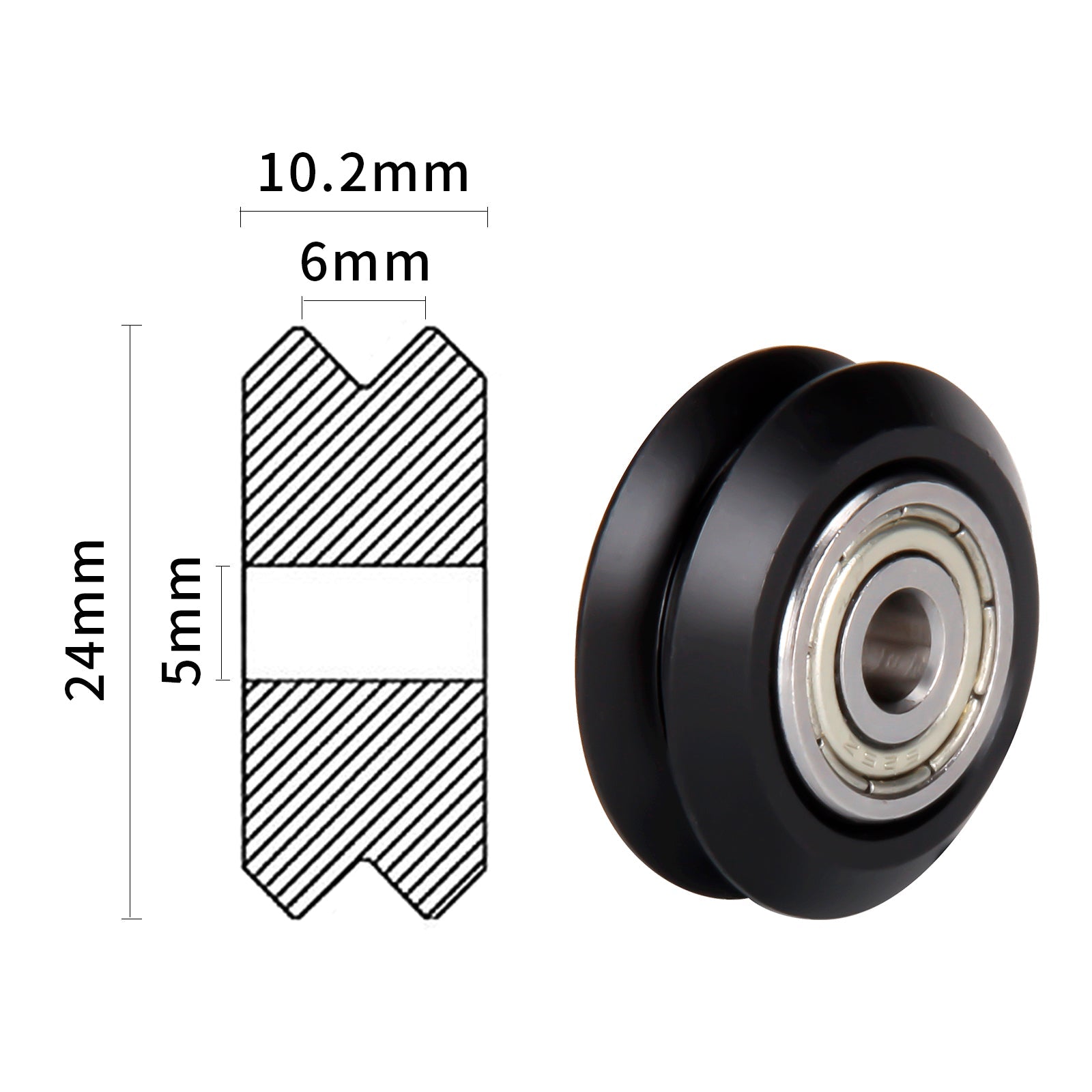 POM Plastic Pulley 3D Printer Wheels - V Slot Wheel * 10PCS / CN Warehouse
