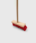 Everyday Wooden Yard Broom With Handle - Stiff - Red PET / 130cm 35cm 9cm 1.5kg