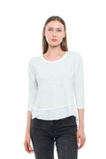 3/4 Sleeve Mock Layer - White / L