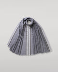 Ives Chevron Border Grey Cashmere Scarf