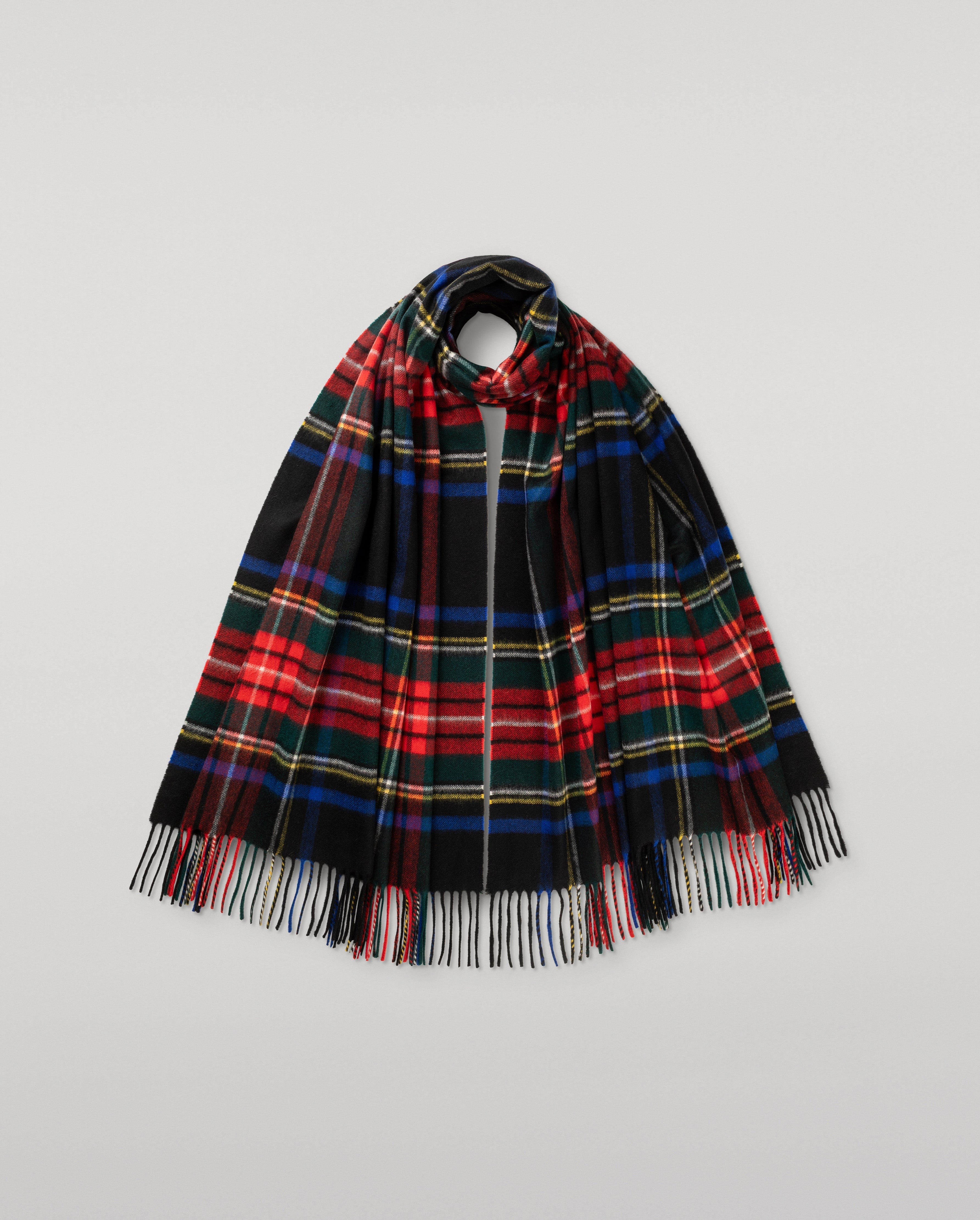 Black Stewart Tartan Cashmere Stole