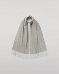 Wide Light Grey Cashmere Scarf