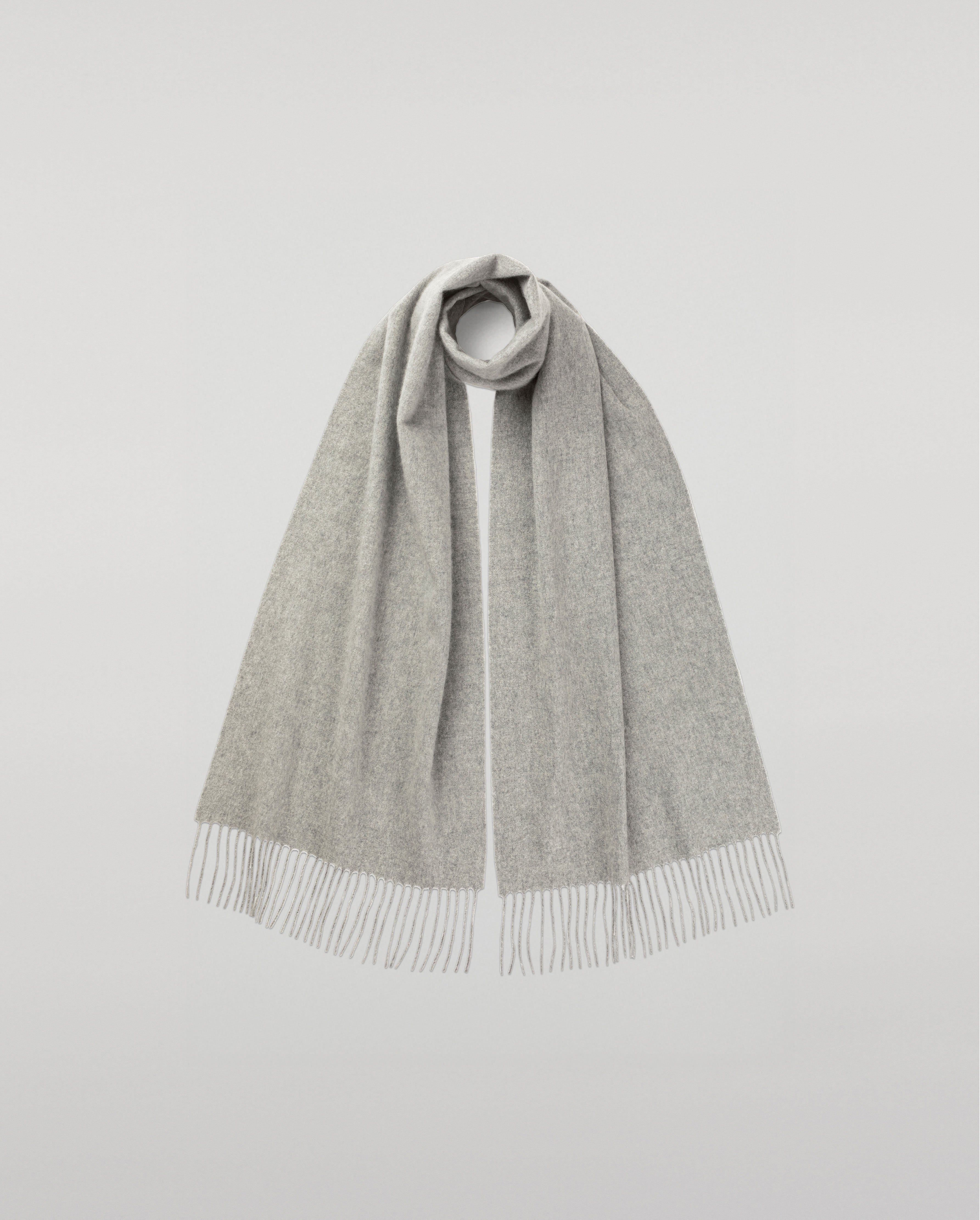 Wide Light Grey Cashmere Scarf