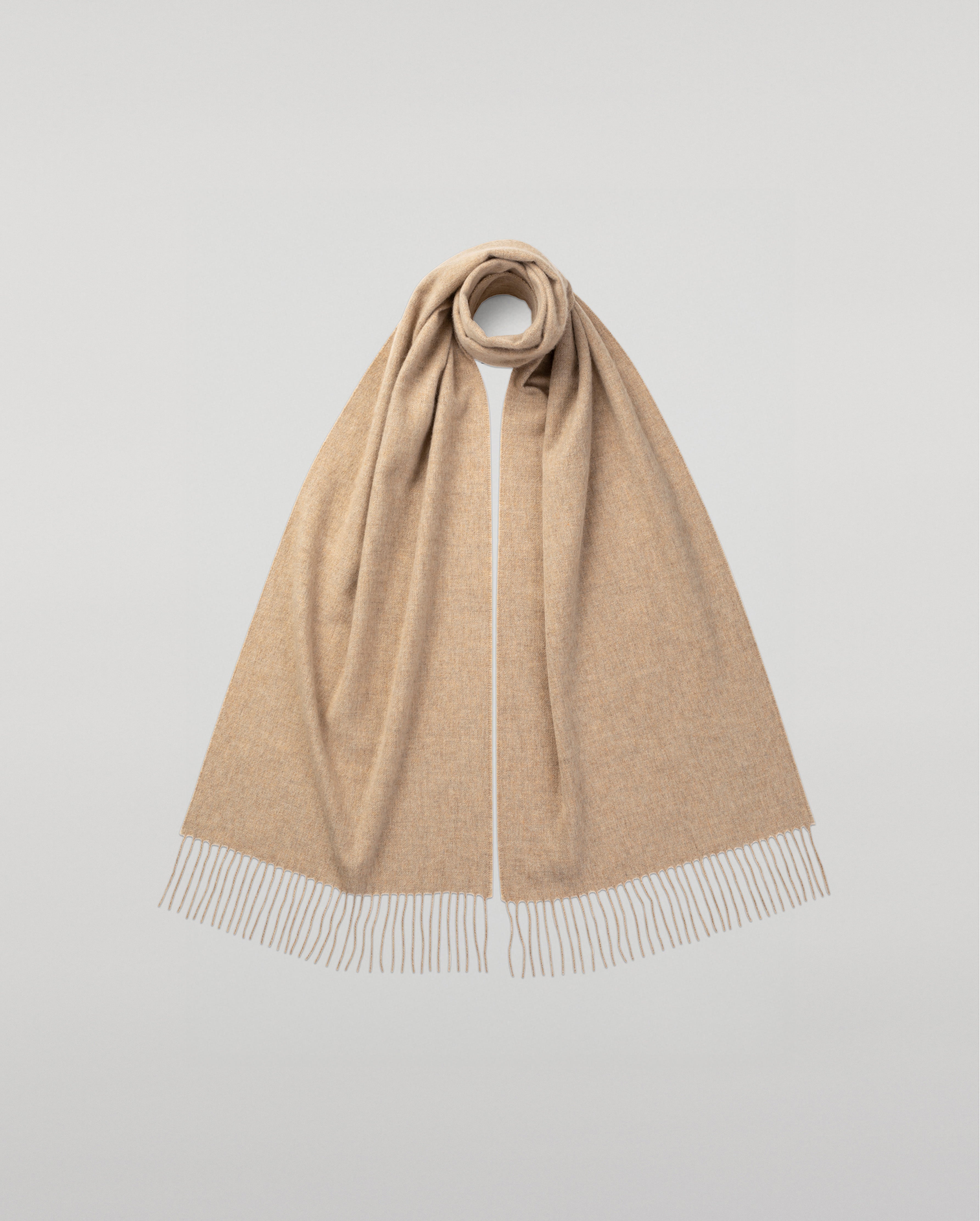 Wide Natural Cashmere Scarf