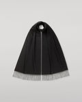 Wide Black Cashmere Scarf