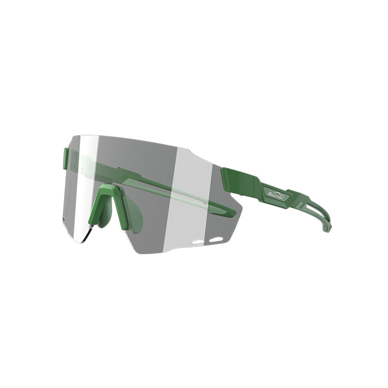 WINDBREAKER Photochromic Cycling Sunglasses - Matte Green + Dark Green