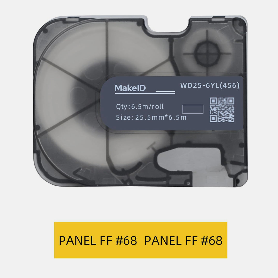 MakeID P31S Yellow PET Label for Indoor/Outdoor Equipment Identification - 0.98"(25mm)