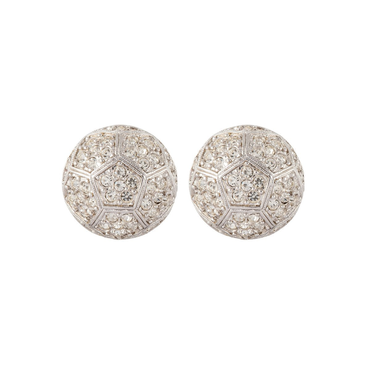 1980s Vintage D'Orlan Swarovski Crystal Round Earrings - Post
