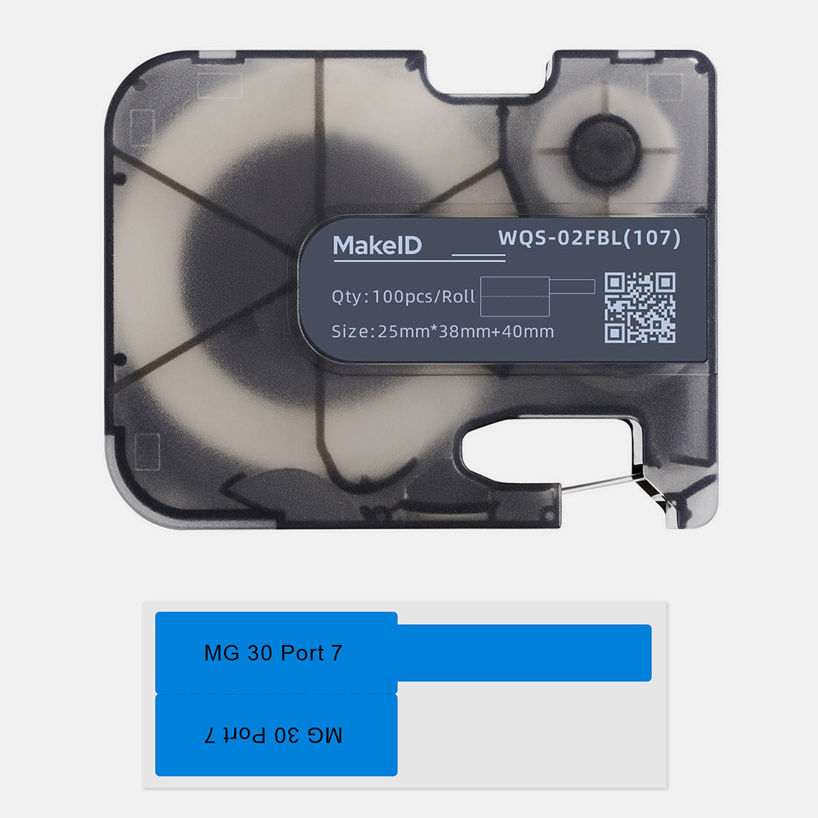 P-Flag Matte Polypropylene Labels with Ribbon for P31 Industrial Label Printer-0.98"H x1.50"W(100pcs/roll) - Blue