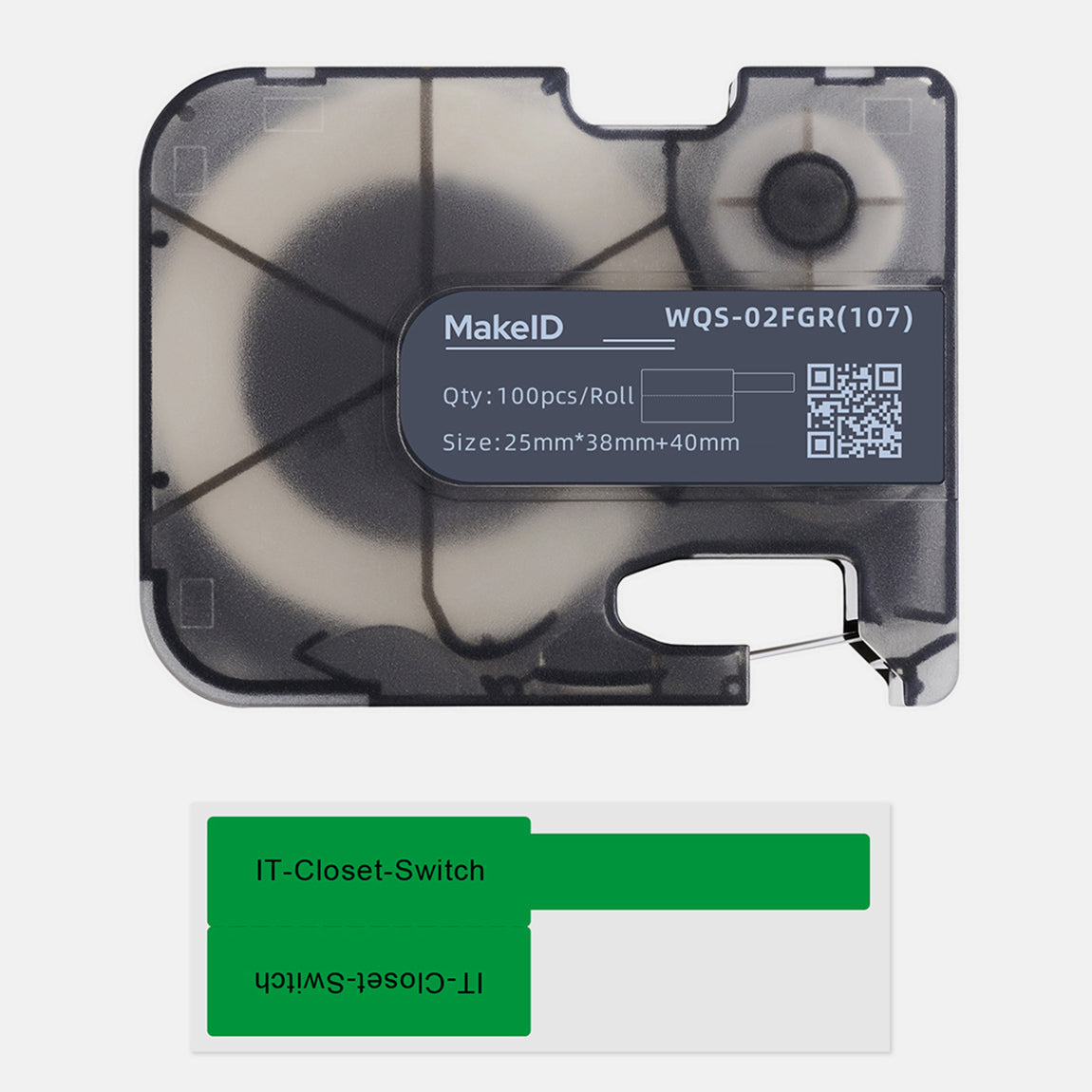 P-Flag Matte Polypropylene Labels with Ribbon for P31 Industrial Label Printer-0.98"H x1.50"W(100pcs/roll) - Green