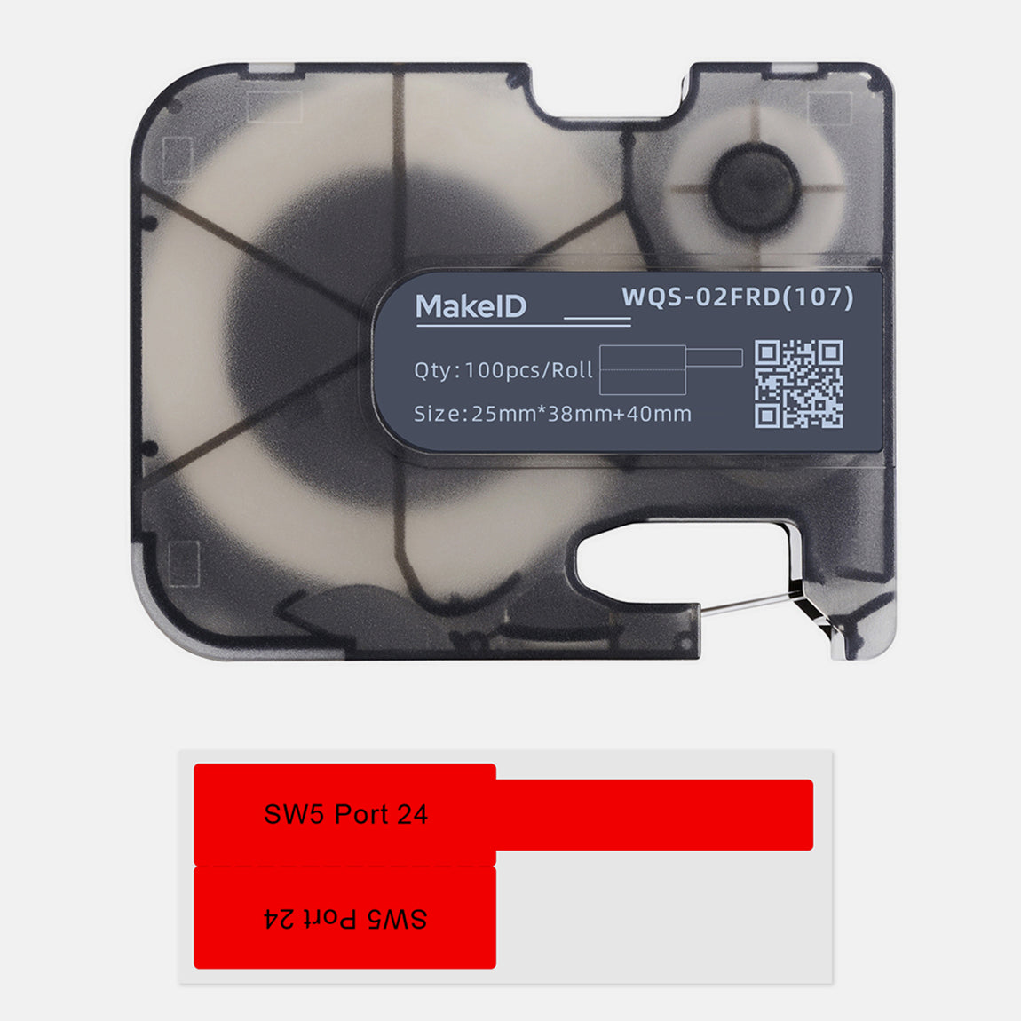 P-Flag Matte Polypropylene Labels with Ribbon for P31 Industrial Label Printer-0.98"H x1.50"W(100pcs/roll) - Red