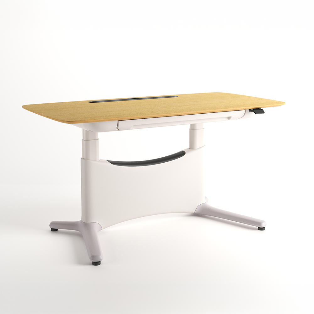 COLAMY LumiDesk All-in-1 Electric Height Adjustable Desk - 55.1"x 28.0" / White Oak-White / VENEER