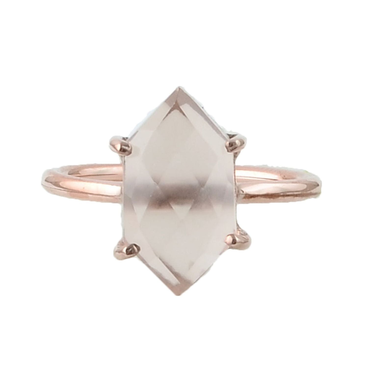 Statement Pink Morganite Gemstone Crystal RIng - L (51.5mm)