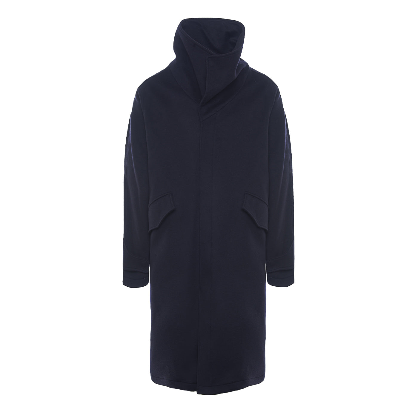 Parka blu in lana e cashmere - 50