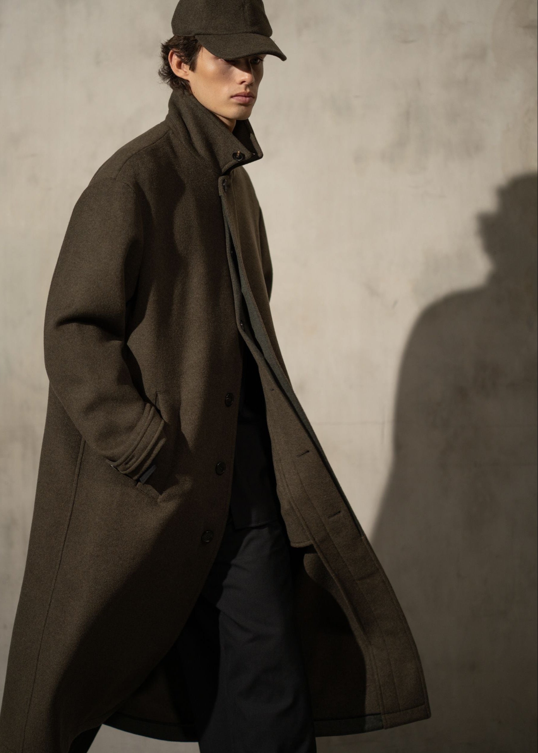 WOOL MAC COAT - Moss - L