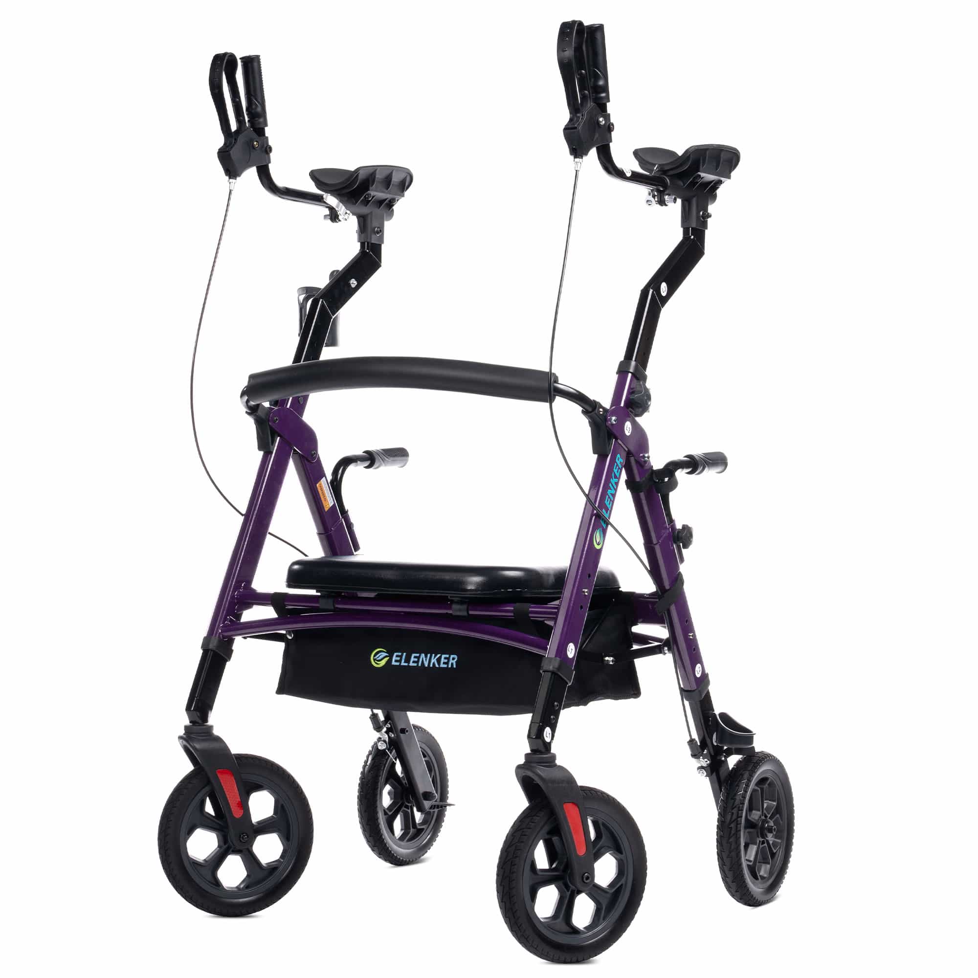 YF-9008F All-Terrain Heavy Duty Upright Walker 10" Wheels - Purple