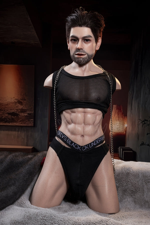 Leo: Premium Silicone Muscular Male Torso Sex Doll YL-23 with YM01 ROS Head