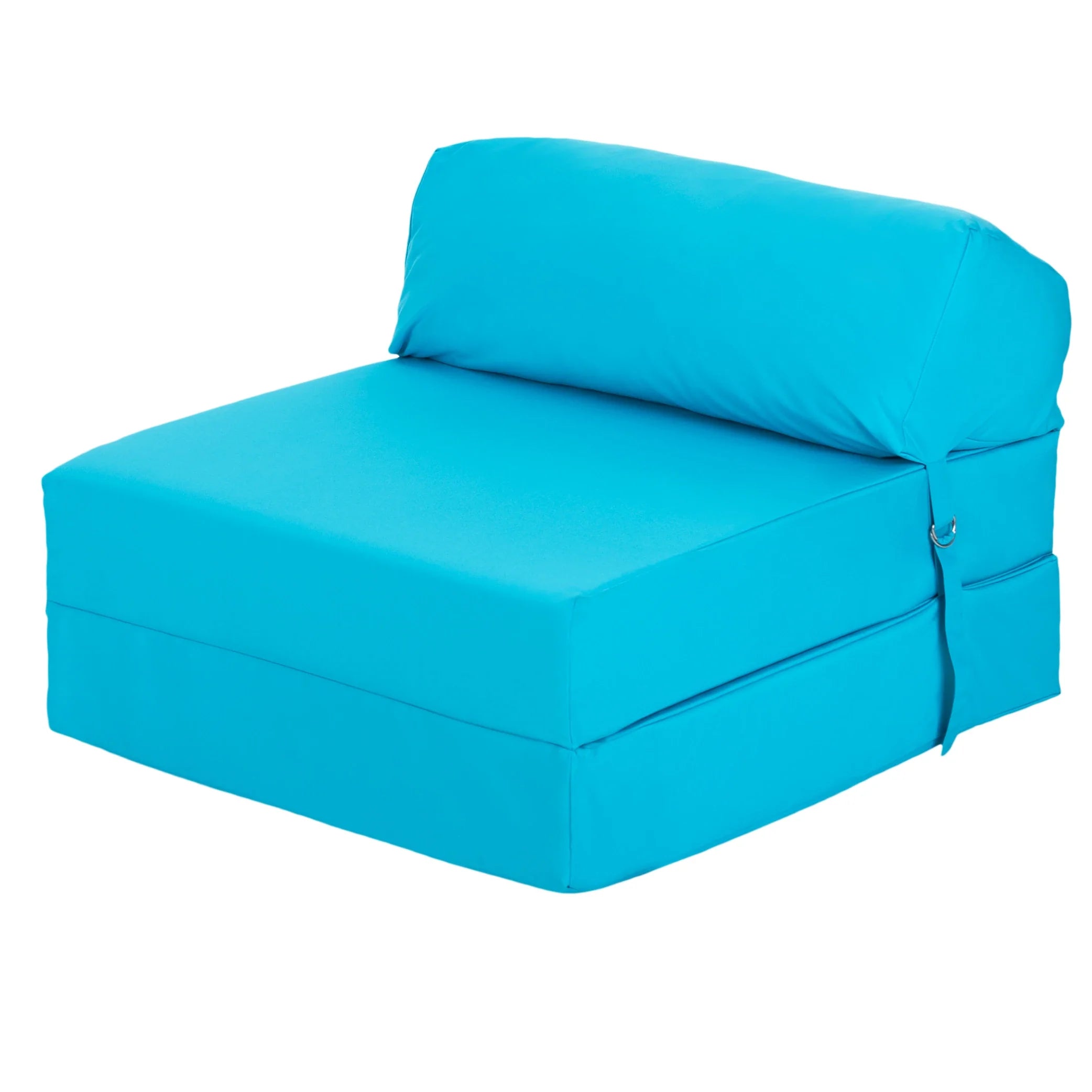 Water Resistant Single Z Bed for Kids Chair Bed Folding Mattress Futon Sofa Bed - Turquoise