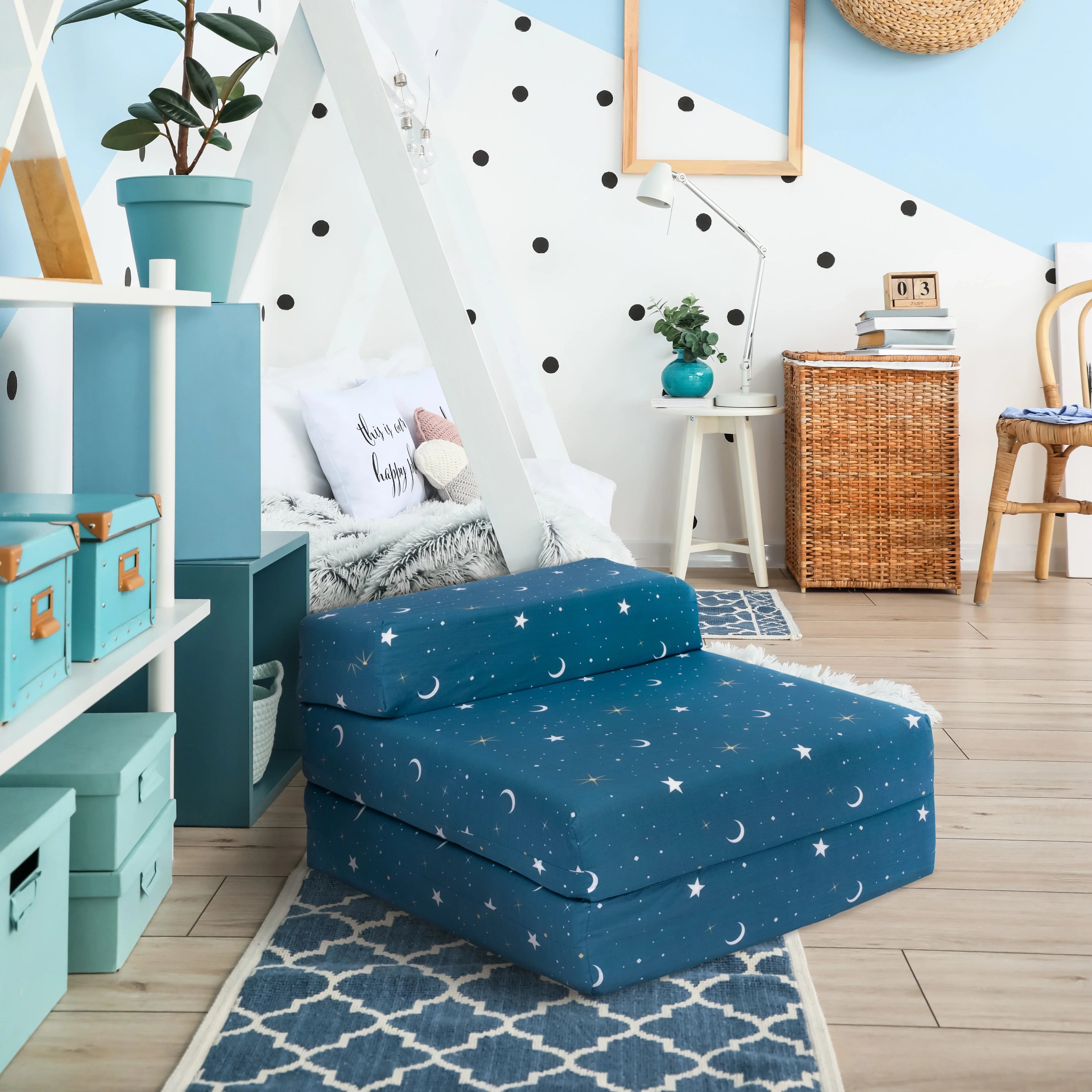 Kids Foldable Z Bed Kids Futon Sofa Bed Folding Mattress Printed Sleeping Mattress