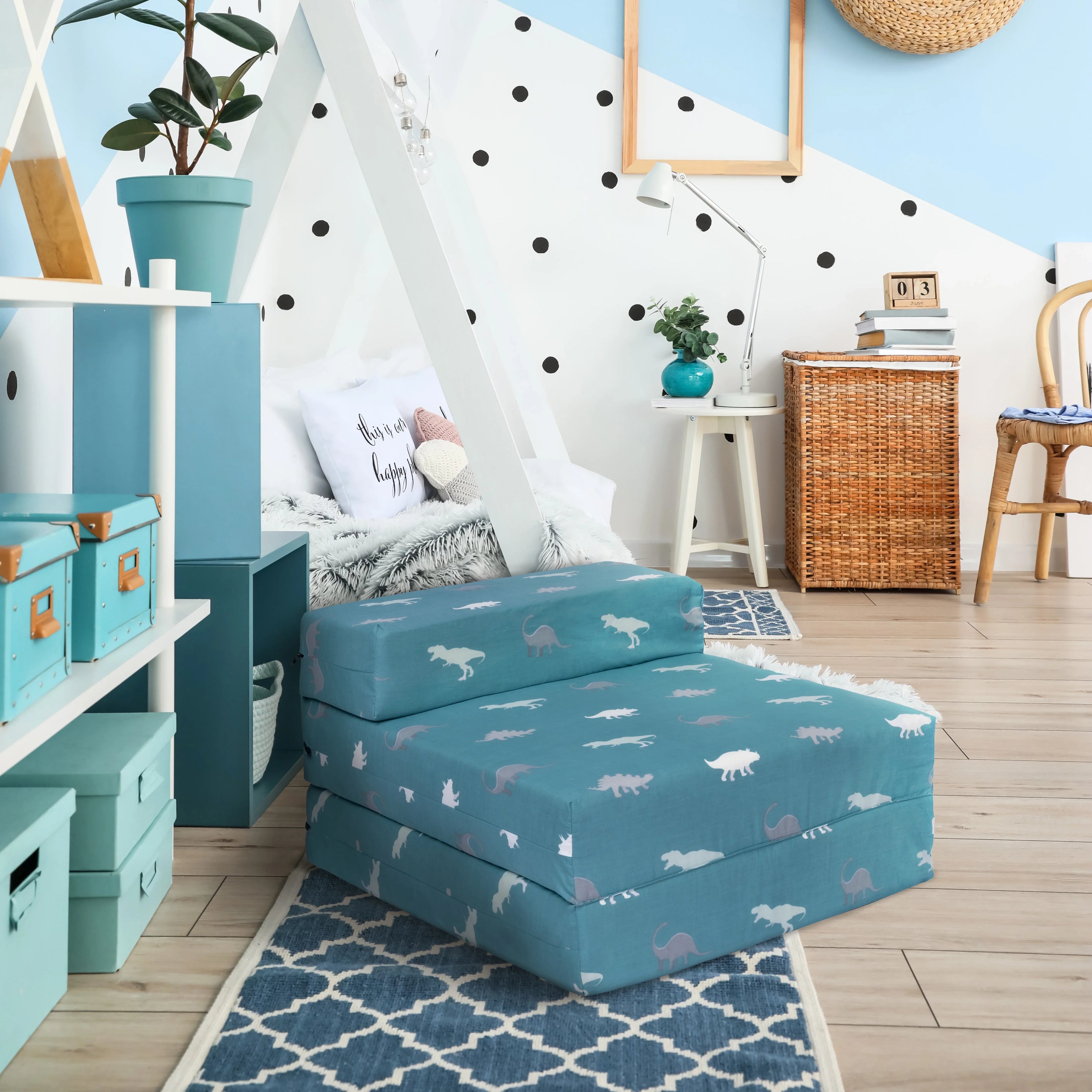 Kids Foldable Z Bed Kids Futon Sofa Bed Folding Mattress Printed Sleeping Mattress