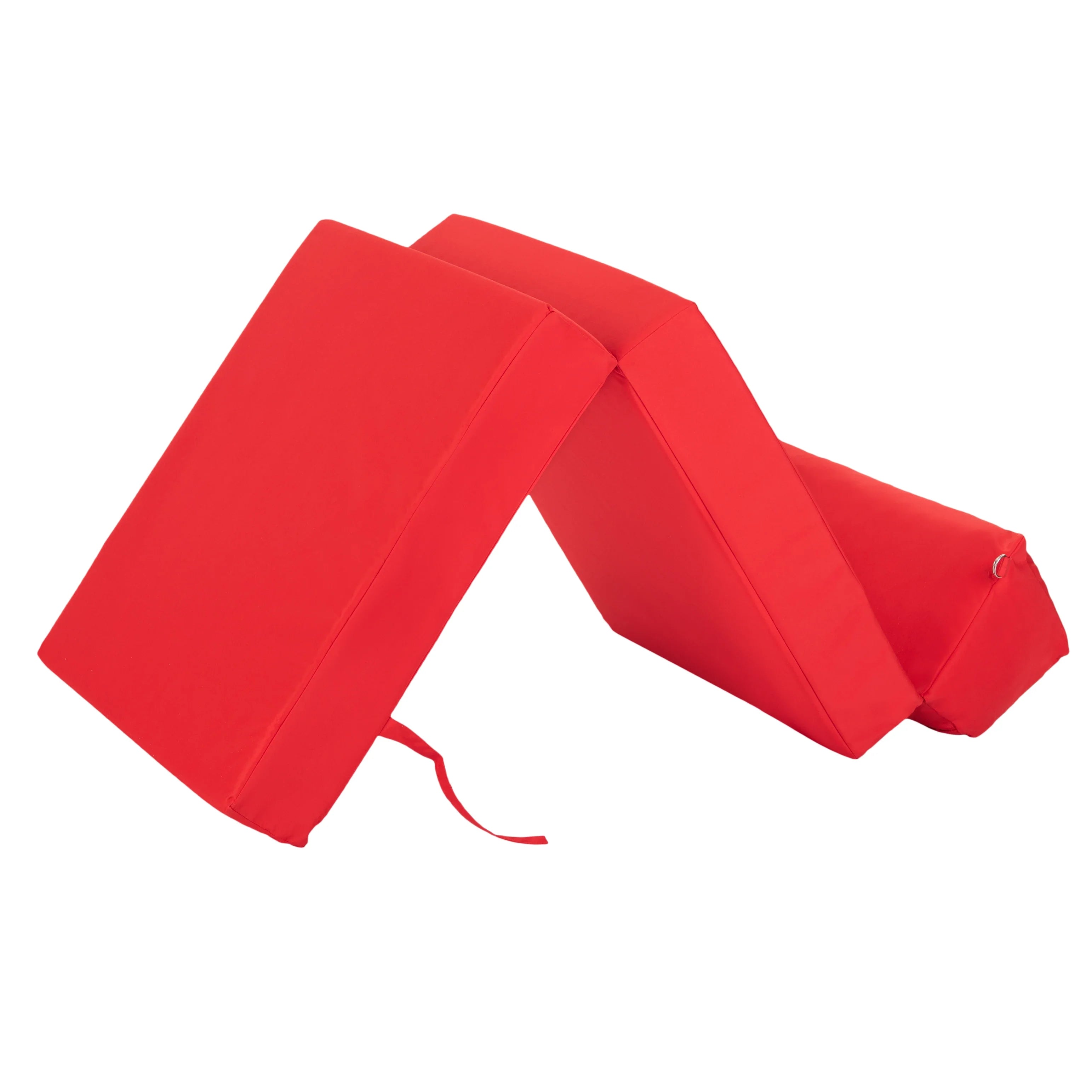 Single Z Bed for Kids Folding Mattress Bed Futon Sofa Bed Guest Mattress Foldable - Red