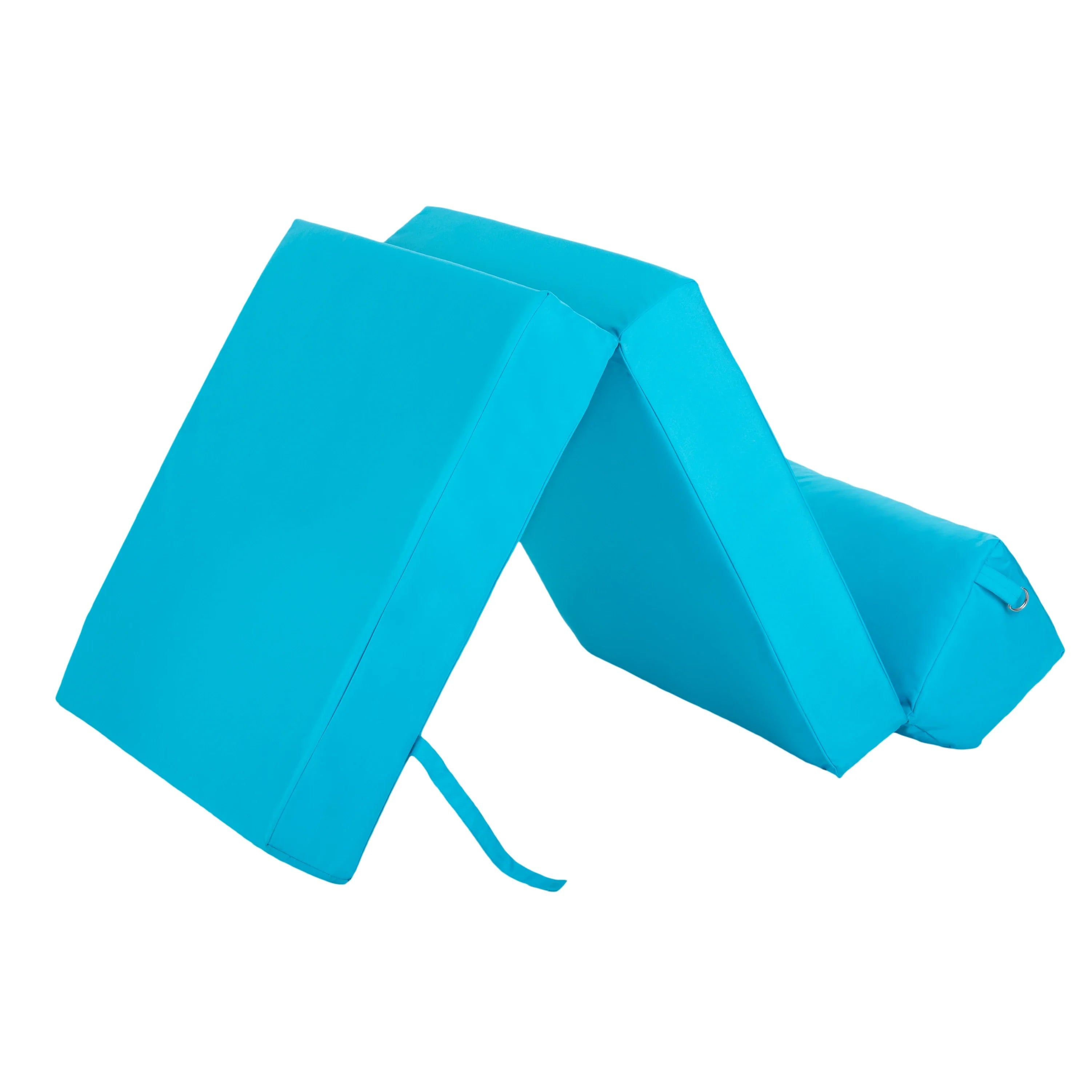 Single Z Bed for Kids Folding Mattress Bed Futon Sofa Bed Guest Mattress Foldable - Turquoise