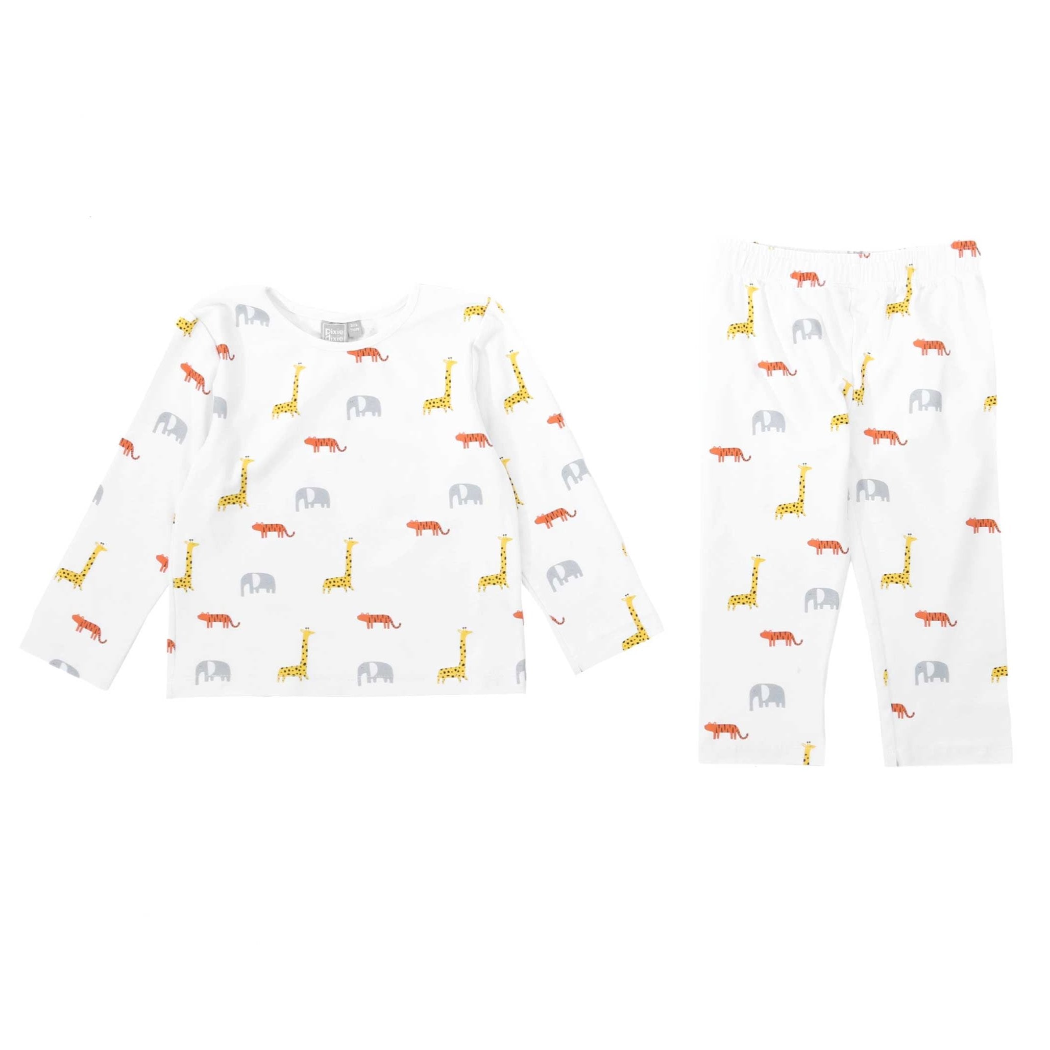 Animal Crew Neck Pyjamas - 3-4yrs / Animal / White