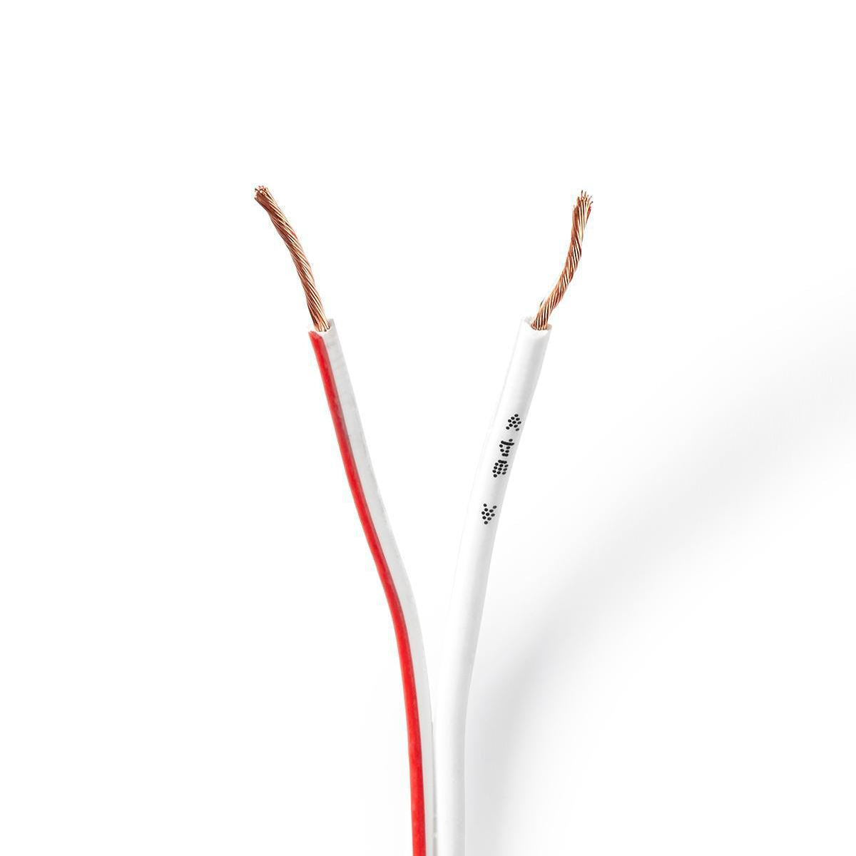 Mercury 100m High Quality Fig 8 Speaker Cable, 2 x (42 x 0.15mmØ) - White