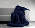 super chunky knit blanket | giant yarn blanket - 40*80 inches / Navy