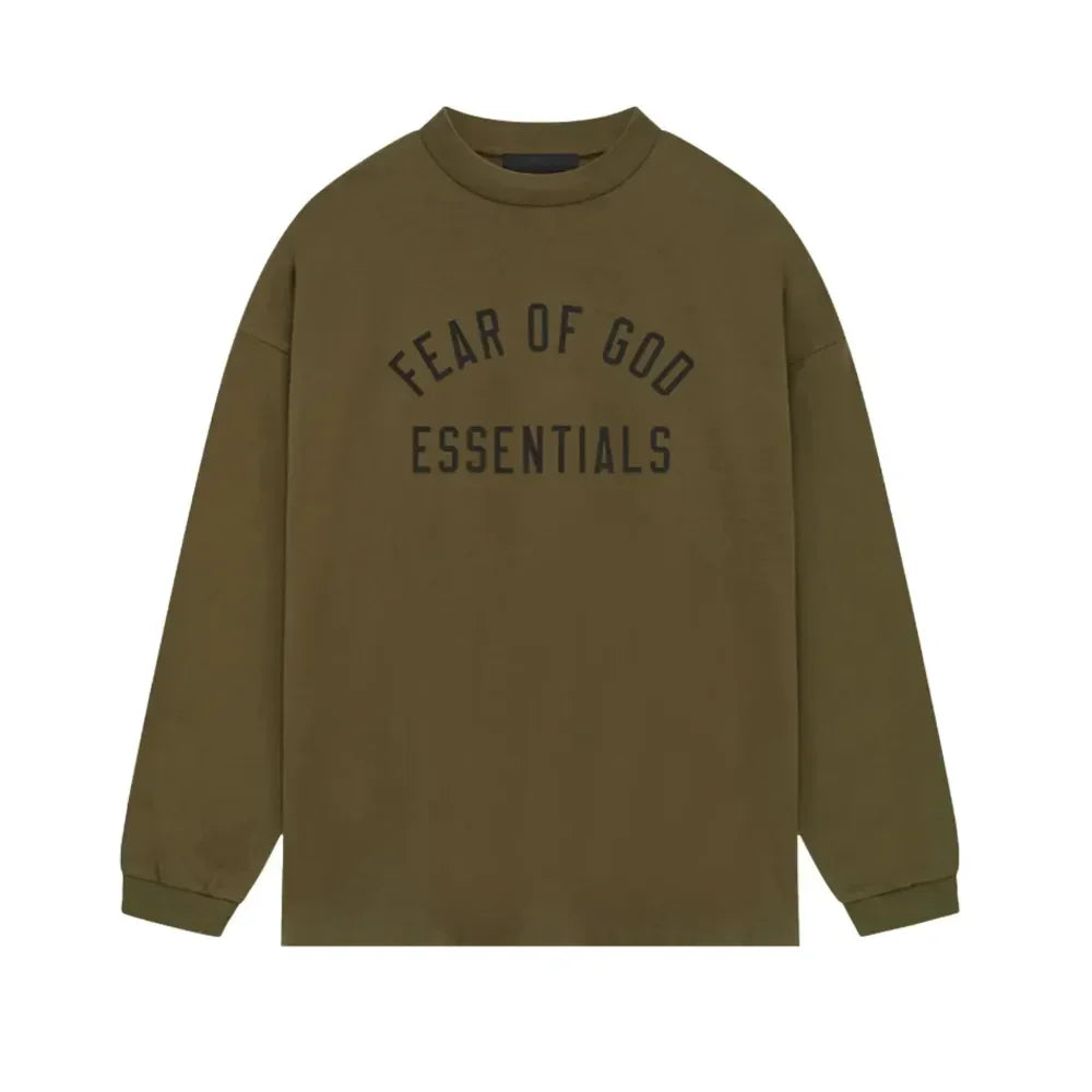 Fear of God Essentials versey Long Sleeve Tee Olive - XL