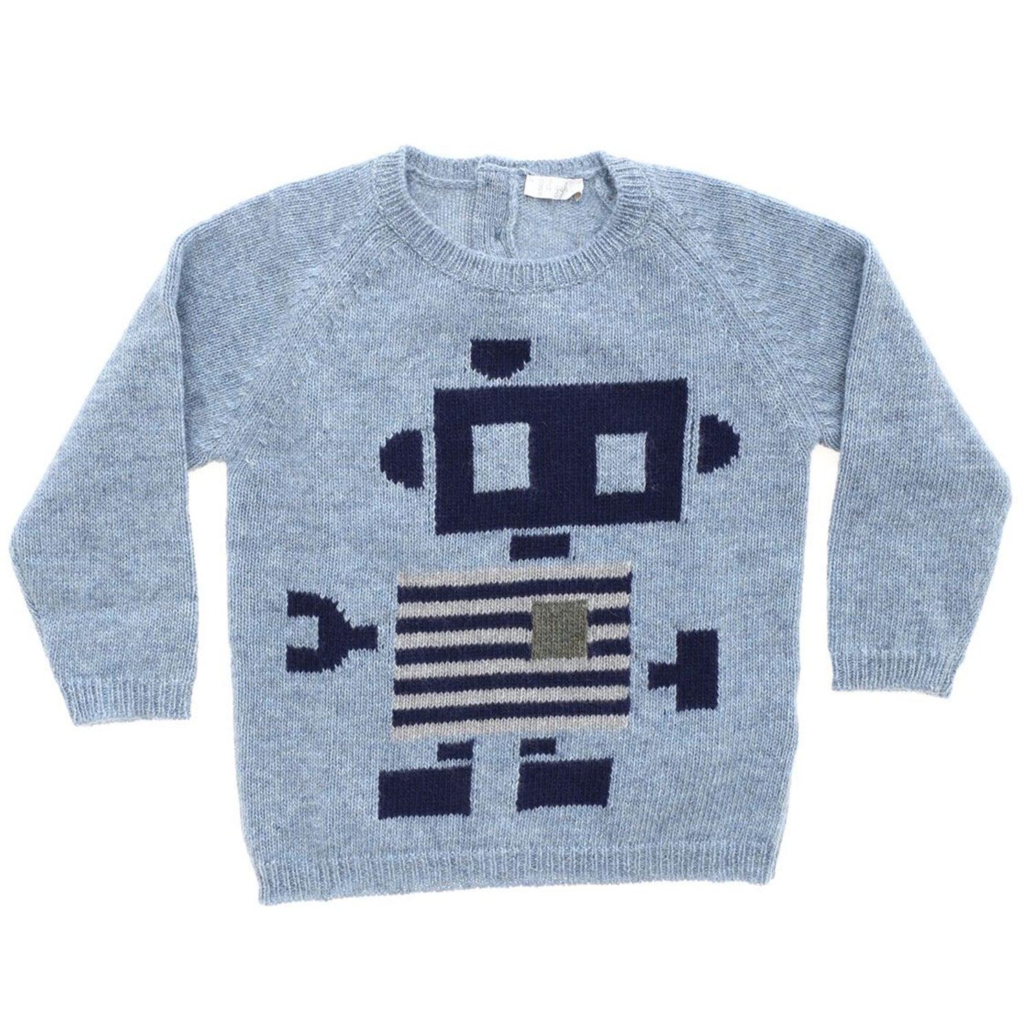 Pullover bambino celeste in lana vergine - 18M