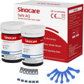Sinocare Safe AQ Voice Blood Glucose Meter with Voice Reminder and Precise Test Results - No Meter+only 50pcs×(strips+lancets) / mg/dL