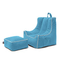 Kids Bean Bag Armchair with Footstool Indoor Beanbag Chair Gaming Kids Pouffes - Verona Teal