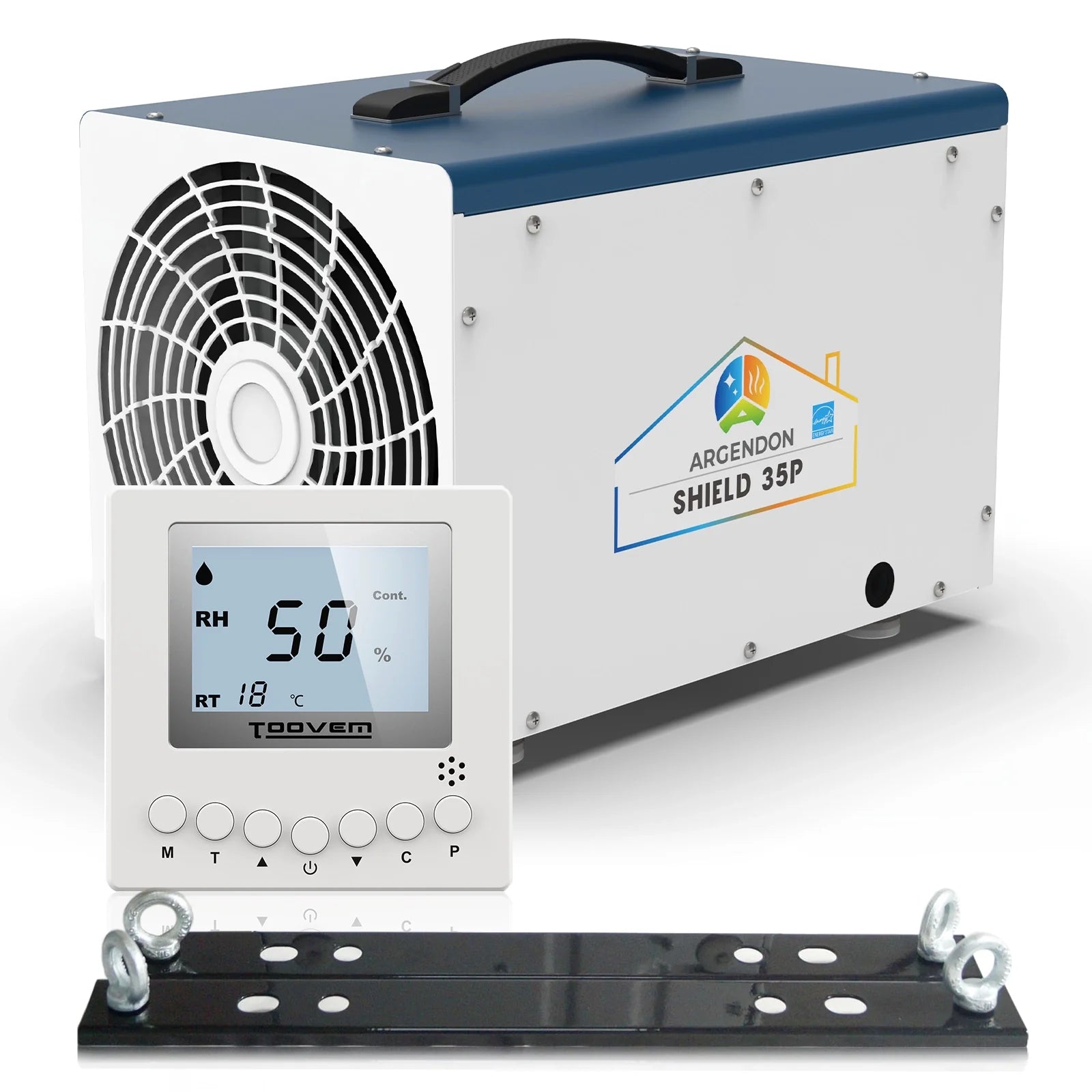 Crawl Space Dehumidifier with Remote Control and Hanging Kit | Argendon Shield 35p
