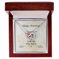 Interlocking Hearts Anniversary Necklace – I Love You THIS MUCH Gift Box (Silver/Rose Gold or 18k Gold)