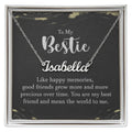 Personalized Bestie Name Necklace – Custom Gift with Message Card (Made in USA) - Polished Stainless Steel / Standard Box