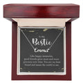 Personalized Bestie Name Necklace – Custom Gift with Message Card (Made in USA) - Polished Stainless Steel / Luxury Box