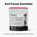 Auri Super Mushroom Focus Gummies Raspberry Pomegranate 60 Count