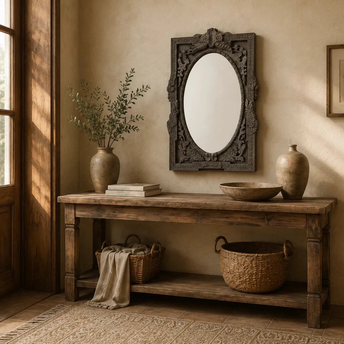 Aurora Wooden Frame Mirror