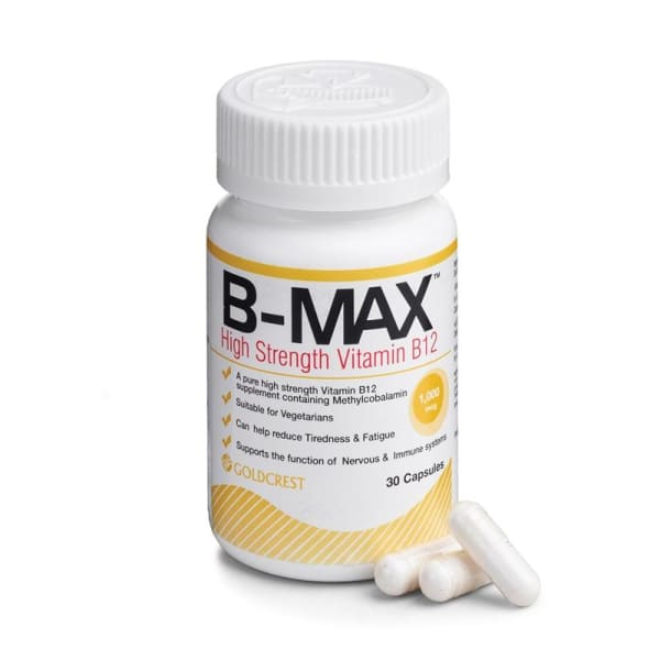 B-MAX Vitamin Methylcobalamin B12 1000mcg - 30 Capsules