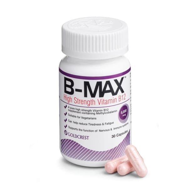 B-MAX Vitamin Methylcobalamin B12 5000mcg - 30 Capsules