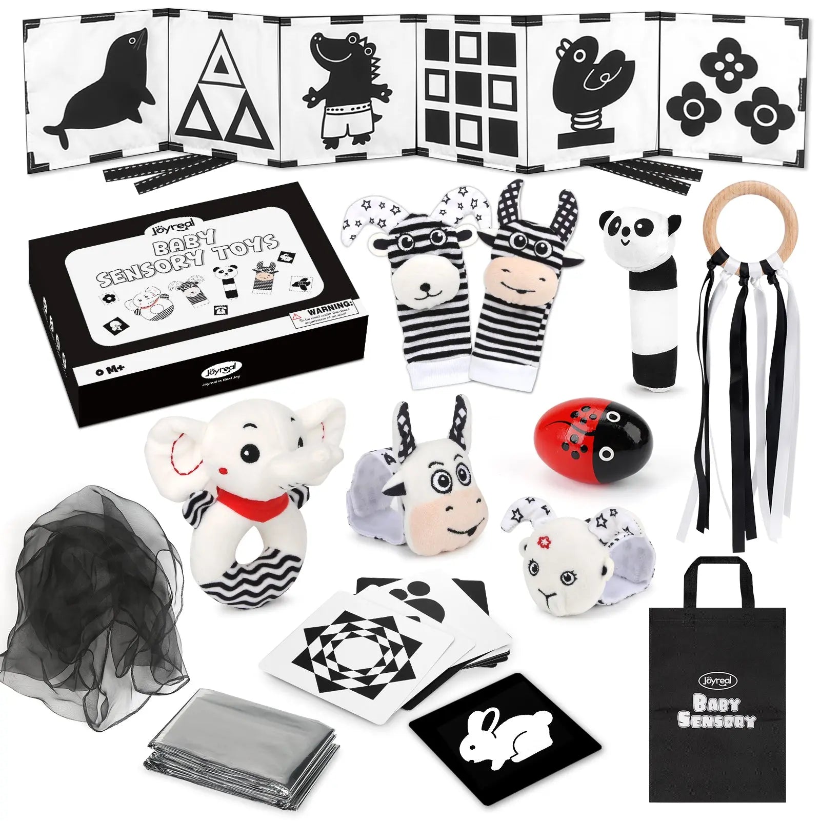 Black & White Sensory Toys for Newborns 0-6M