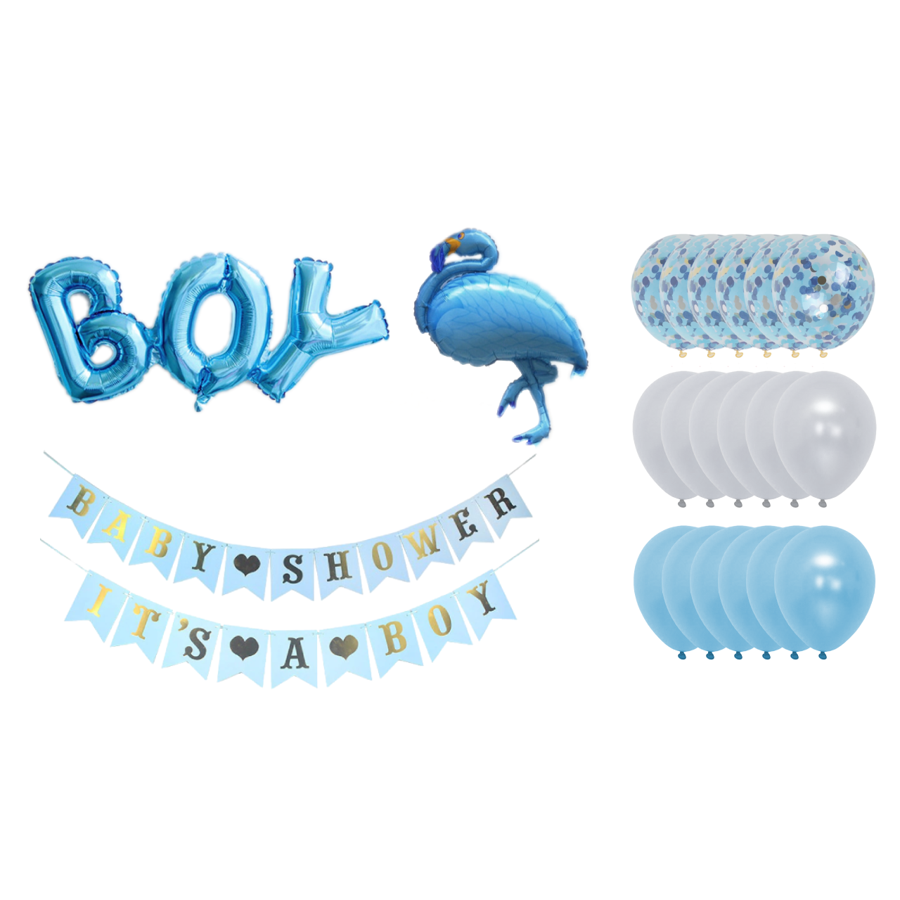 Babyshower versiering Flamingo (Jongen)