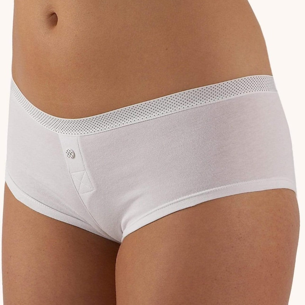 Boobs & Bloomers Anny Cotton Boxer - White / M
