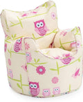 Printed Bean Bag Chair Kids Indoor Childrens Bean Bags Highback Pouffes - Owls