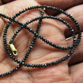 16 Ct Black Diamond Faceted Beads Strand