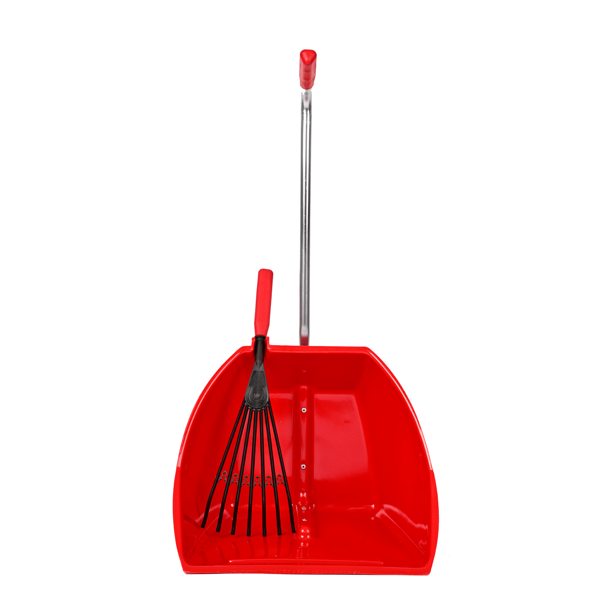 Big Tidee™ with Short Super Rake | High Capacity Scoop and Rake Cleaning Set - Red