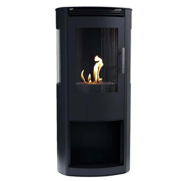 Bioethanol Kamin weiß Lincoln, freistehend, 4,5 h Brenndauer - Schwarz