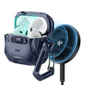Cyber FlickLock Snap-and-Charge Bundle for AirPods 4 - Dark Blue - Dark Blue