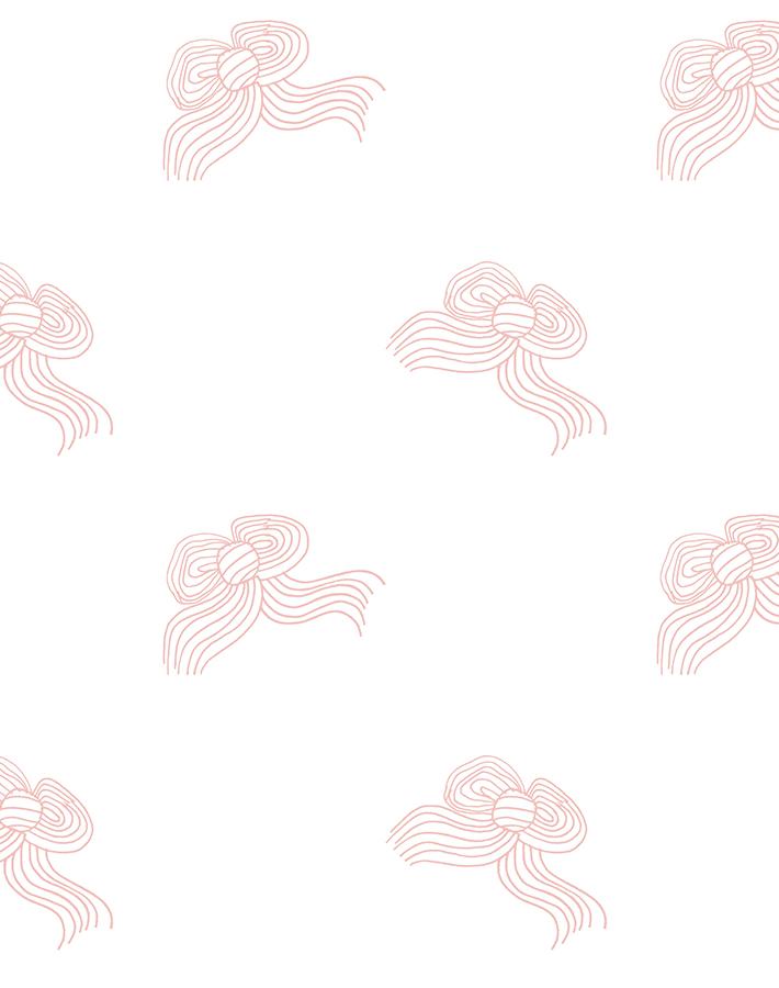 'Bows' Wallpaper by Clare V. - Pink - Removable / 26 in. x 12 ft.
